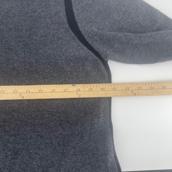 Pty Cashmere Petite PXL Charcoal Gray Knit Dress with Black Trim - Picture 4 of 6